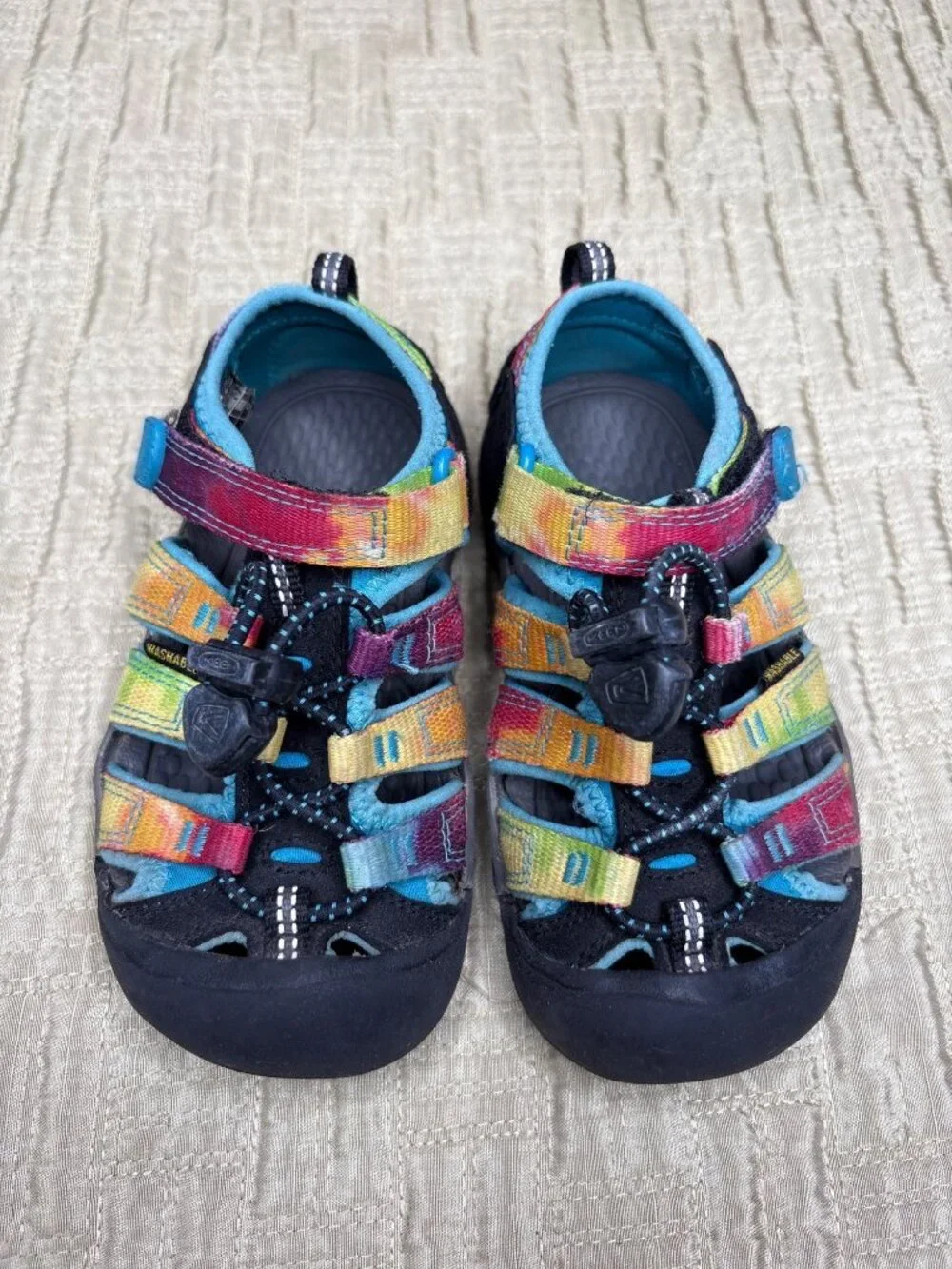 Kids’ 10 KEEN Newport H2 Rainbow Tie Dye Water Sandals
